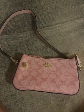 Pink Signature Jacquard Shoulder Bag
